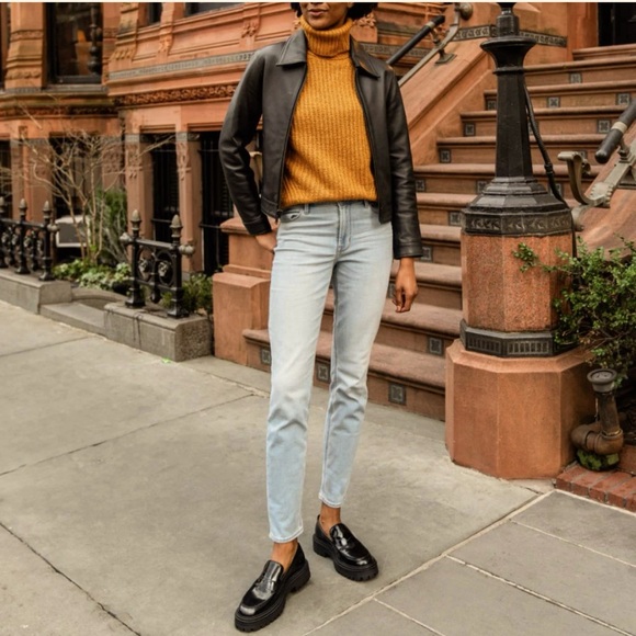 Cherokee Black Leather Square Toe Loafer Slip On Shoes As 8.5 New! - Picture 12 of 15